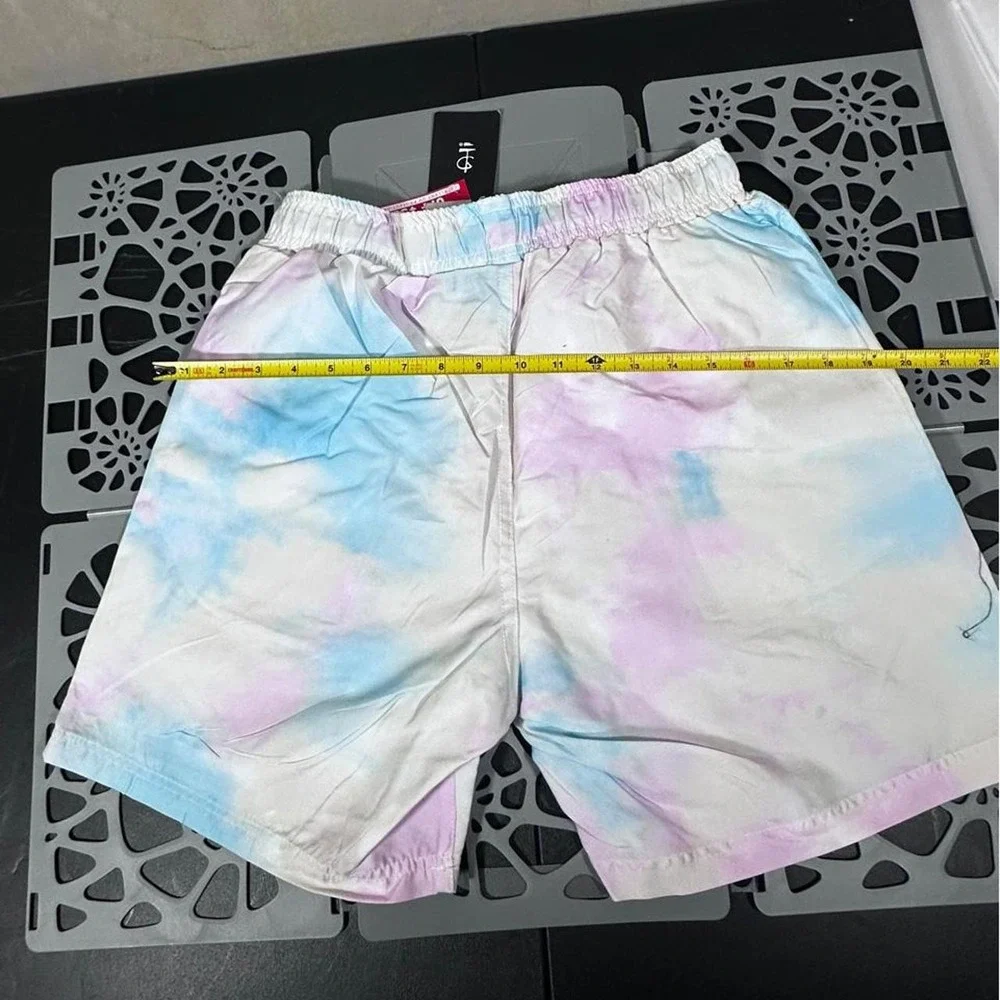 Pink Floyd Tie Dye Swim Trunks Mens Medium Pastel Sun Prism Graphic Board Shorts